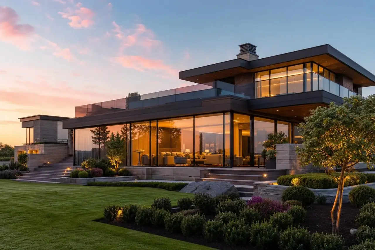 Modern smart home with integrated AV system